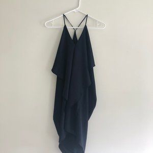 Midnight Blue Color Drapey Dress
